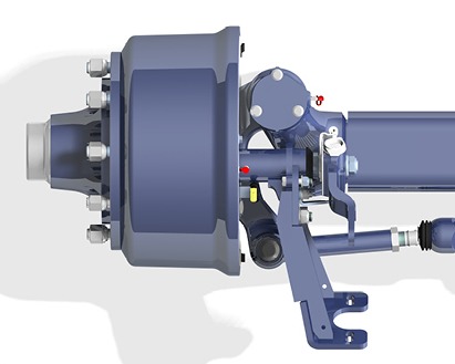 Repositioned brake camshaft